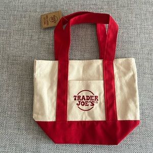 NWT Trader Joe’s Mini Canvas Tote Bag - red